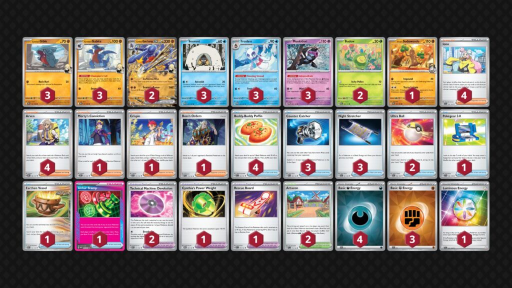 『シロナのガブリアスex/ユキメノコ(Cynthia's Garchomp ex/Froslass)』デッキ02